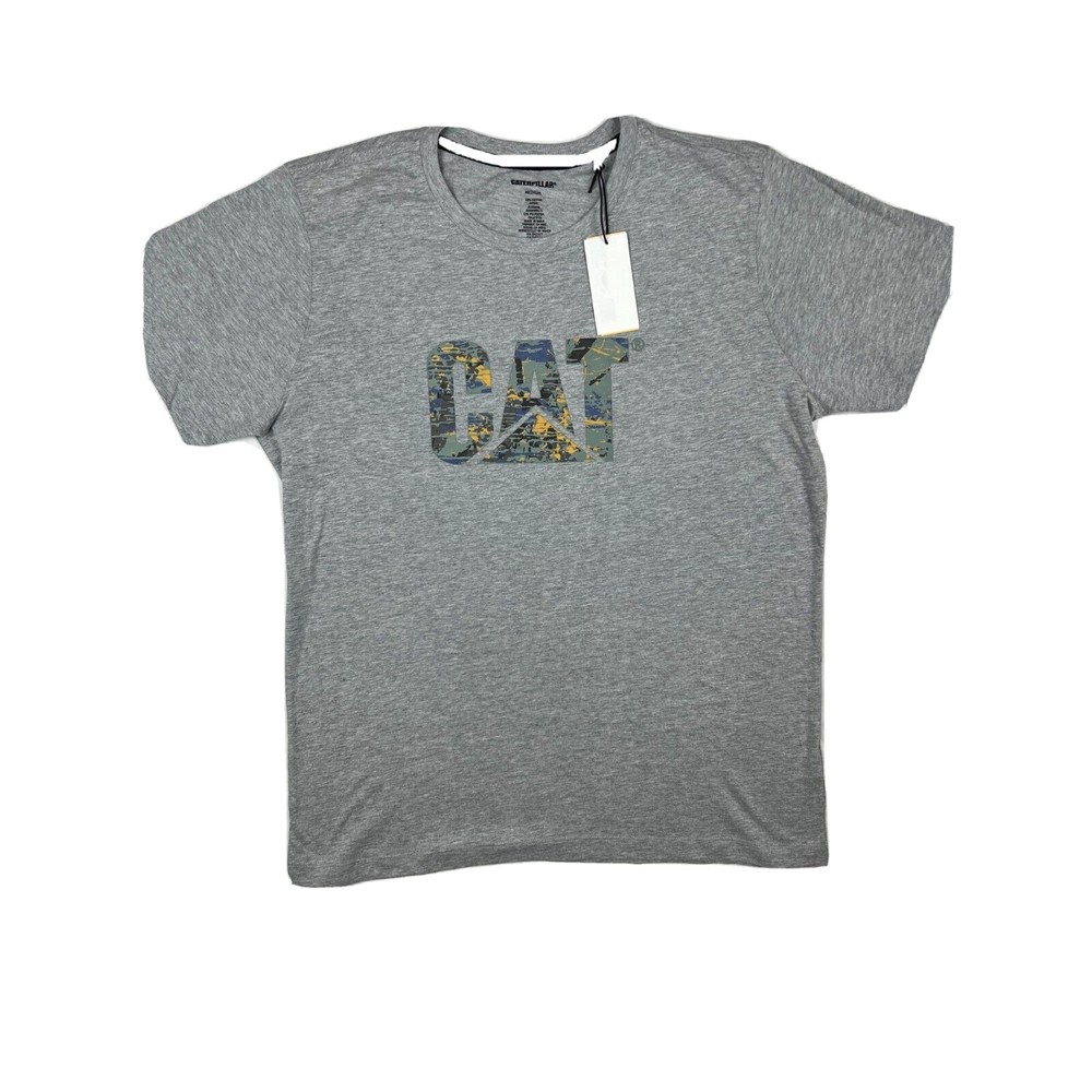 $30.00 Caterpillar Men's GRAY Short Sleeve Logo Tee MEDIUM